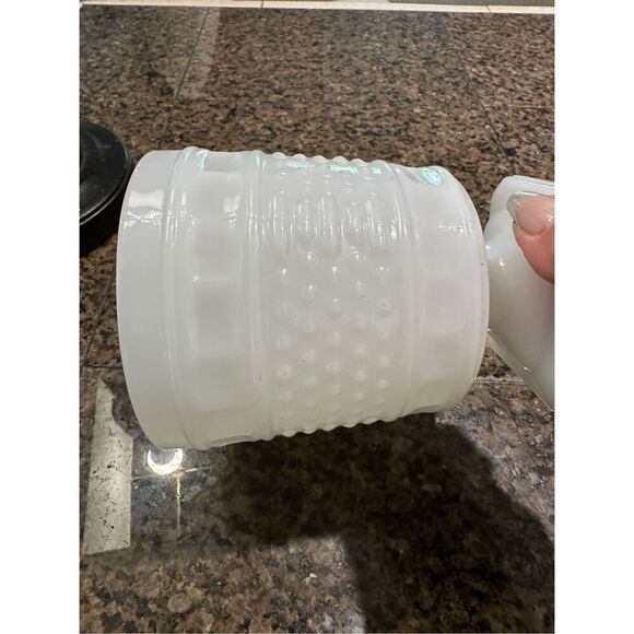 Vintage footed, milk glass compote - Picture 3 of 6